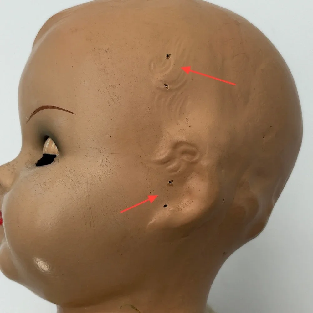 Vintage 1930s Mama Doll Composition Cloth Body Sleep Eyes Antique 20